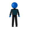 Blue Man Group Blue Guy With Light Up Suit Figurine in Black and Blue - Back View