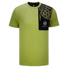 KÀ Adult Sublimated Panel Pocket Green T-Shirt - Front View, Pocket Unzipped