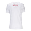 ECHO Here. Now. Us Ladies T-Shirt in White - Back View