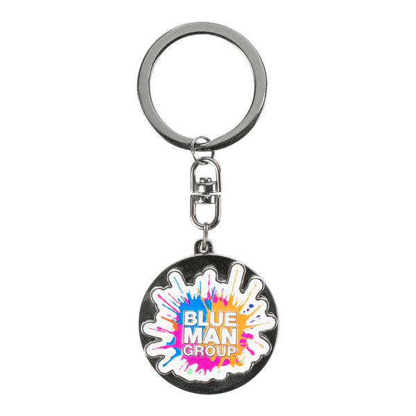 Blue Man Group Splatter Logo Spinner Keychain - Front View