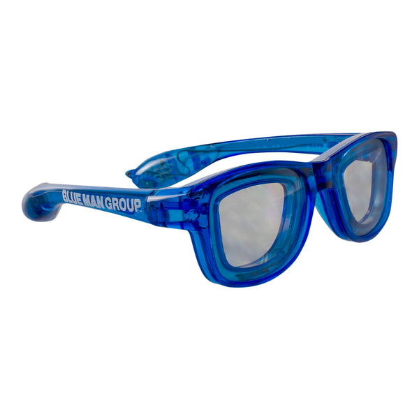 Blue Man Group Light up Glasses in Blue - Front/Right Side View