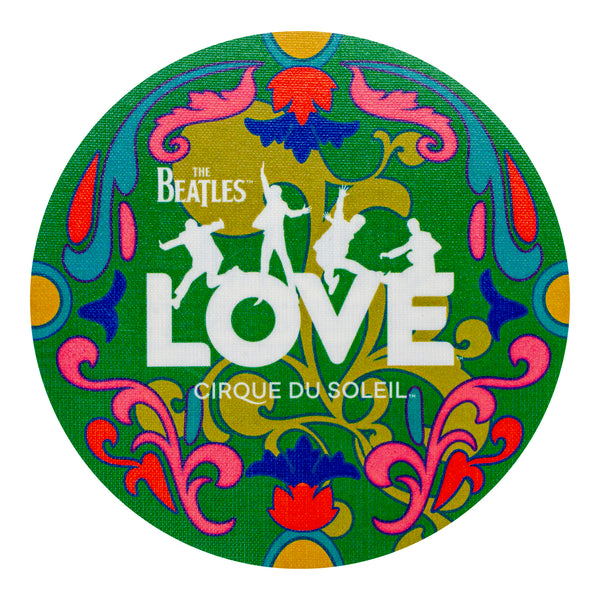 The Beatles LOVE Paisley Green Vinyl Sticker - Front View