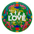 The Beatles LOVE Paisley Green Vinyl Sticker - Front View