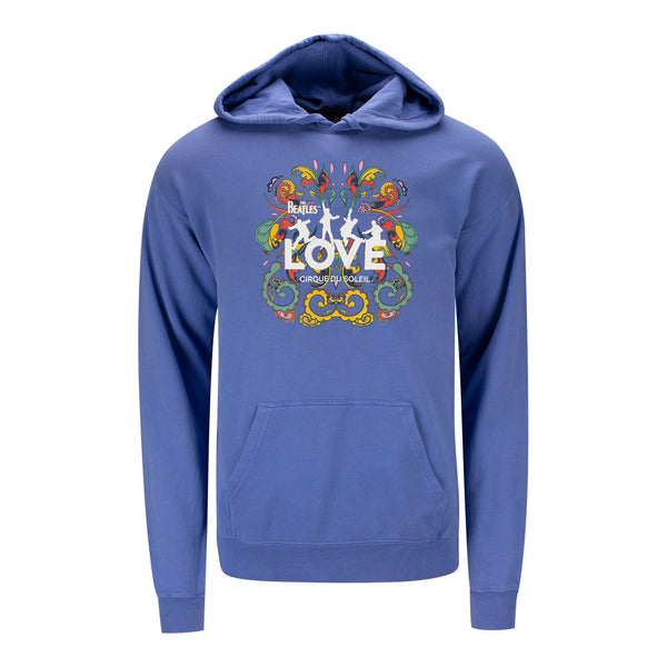 The Beatles LOVE Vintage Pattern Blue Sweatshirt - Front View