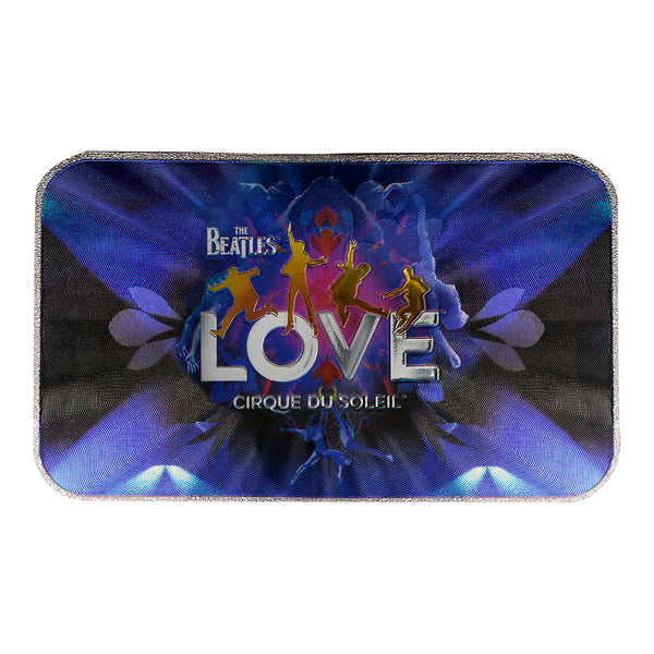 The Beatles LOVE Marquee Logo Blue Foil Magnet - Front View