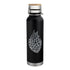 KÀ Stainless Steel Engraved Feather Water Bottle in Black - Side View