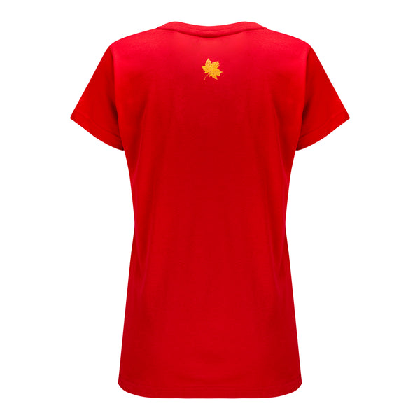 KÀ Ladies Leaves T-Shirt in Red - Back View