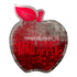 Mad Apple Liquid Glitter Disco Apple Hatpin in Silver and Red - Front View