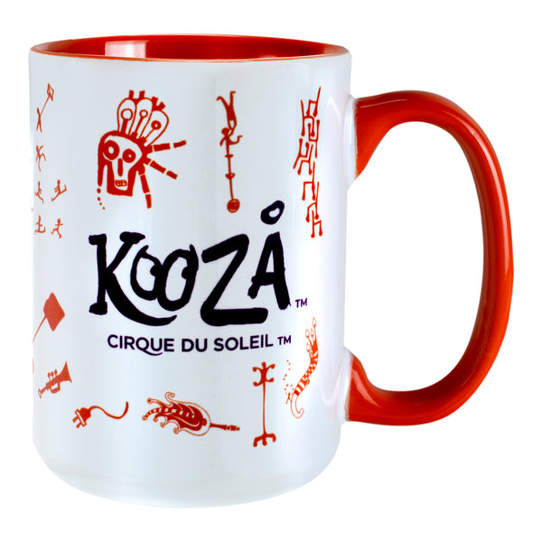 KOOZA Silhouette Mug in White with Orange - Side View