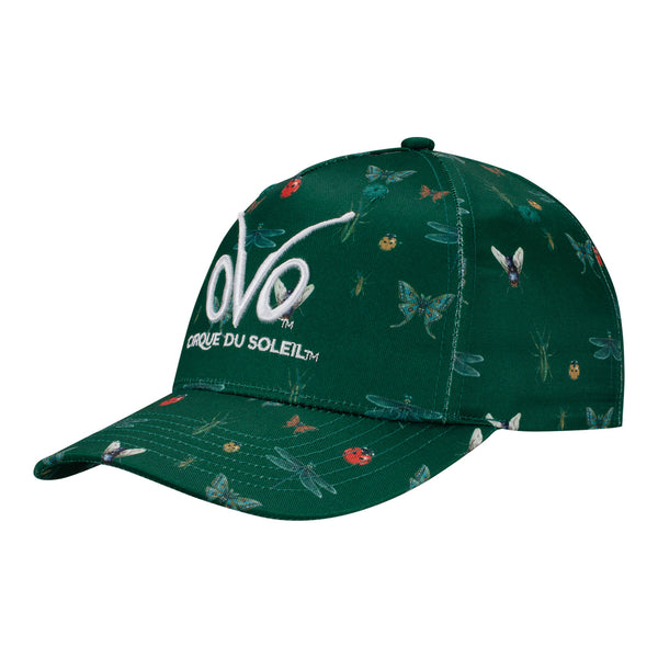 OVO Youth Bug Print Hat in Green - Left Side View
