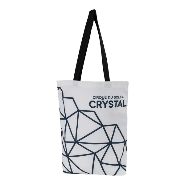 CRYSTAL Ice Block Canvas Tote in White - Side View