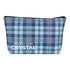 CRYSTAL Plaid Pouch in Blue - Side View