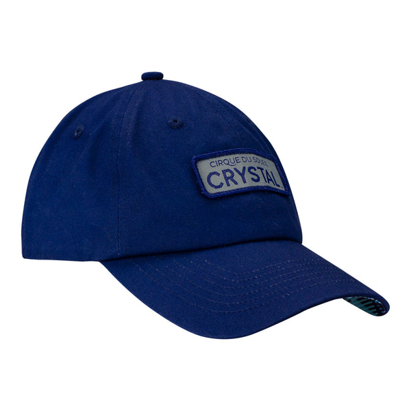 CRYSTAL Blue Plaid Ladies Hat in Navy - Left Side View