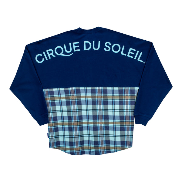 CRYSTAL Ladies Plaid Spirit Jersey® in Navy and Blue - Back View
