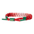 LUZIA Rastaclat Braided Bracelet in Red and Green - Side View