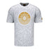 Cirque du Soleil Oversized Sketch Pattern T-Shirt in White and Gold - Front View