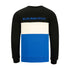 Blue Man Group Color Block Crewneck Sweatshirt in Black, Blue and White - Back View