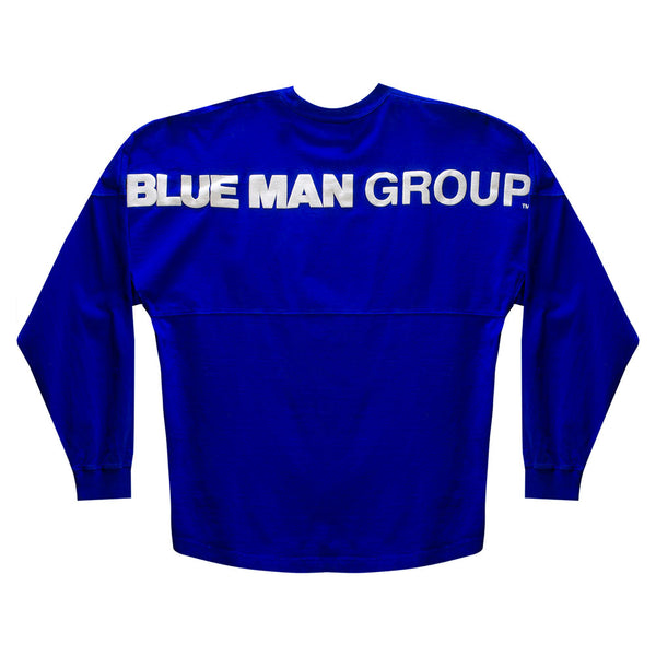 Blue Man Group Logo Spirit Jersey in Royal Blue and White - Back View
