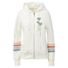 The Beatles LOVE Ladies Marquee Logo Striped Hoodie in Ivory - Front View