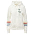 The Beatles LOVE Ladies Marquee Logo Striped Hoodie in Ivory - Front View
