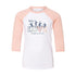 The Beatles LOVE Youth Marquee Logo Raglan Shirt in White and Peach - Front View