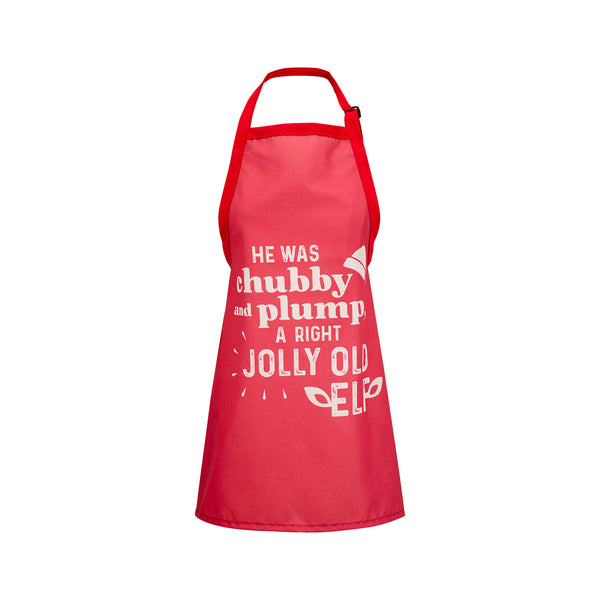 'Twas the Night Before Poem Apron in Red - Front, Formed View