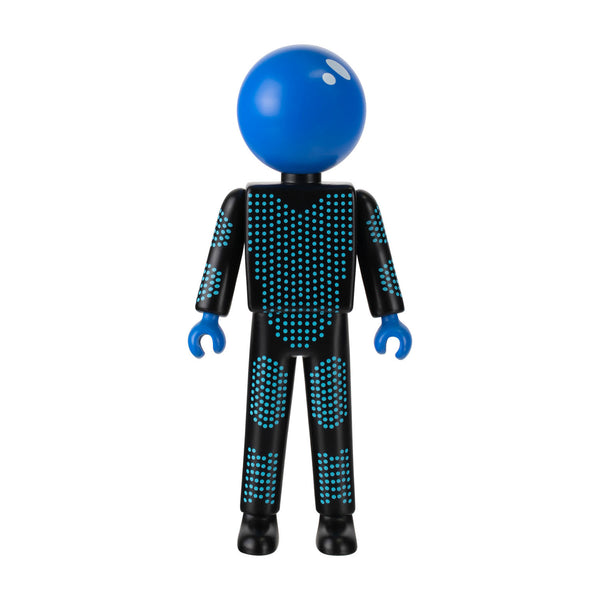 Blue Man Group Blue Guy With Light Up Suit Figurine in Black and Blue - Front View
