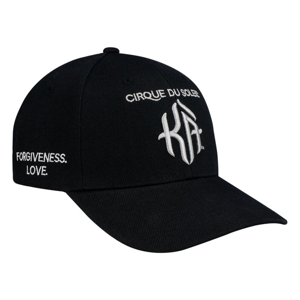 KÀ Marquee Logo Black Embroidered Hat in Black and White - Right Side View