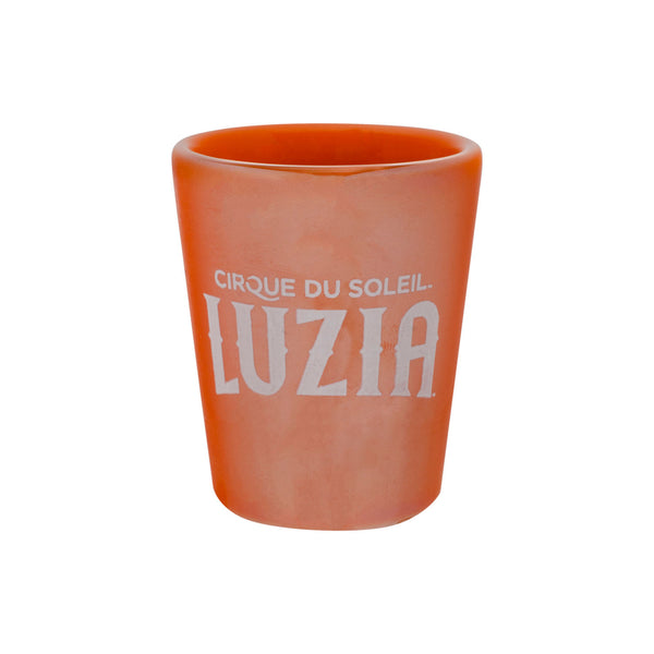 LUZIA Shot Glass in Orange Ceramic - Side View