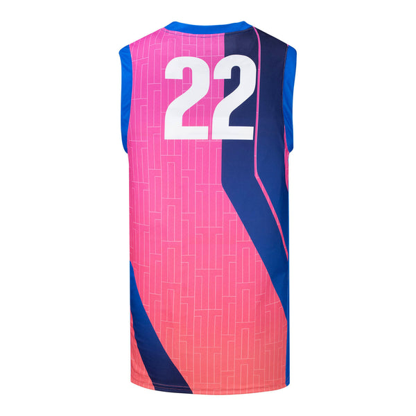 Mad Apple The Game Jersey in Pink and Blue - Back View