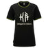 KÀ Ladies Marquee Logo Knit Stripe T-Shirt in Black - Front View