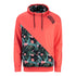 LUZIA Asymmetrical Marquee Hooded Sweatshirt in Coral - Front View