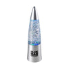 Blue Man Group Glitter Lamp in Silver - Front View, Lit Up Blue