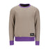 The Beatles LOVE Crewneck Pullover Hoodie in Grey and Purple - Front View