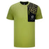 KÀ Adult Sublimated Panel Pocket Green T-Shirt - Front View, Pocket Unzipped