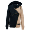 Cirque du Soleil Shawl Neck Zip Up Jacket in Black and Tan - Front View, Unzipped