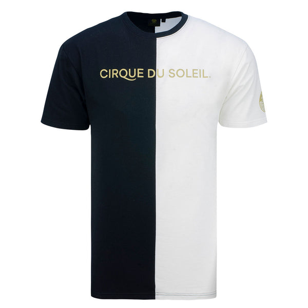Cirque du Soleil Two Tone Adult T-Shirt in Black and White - Front View