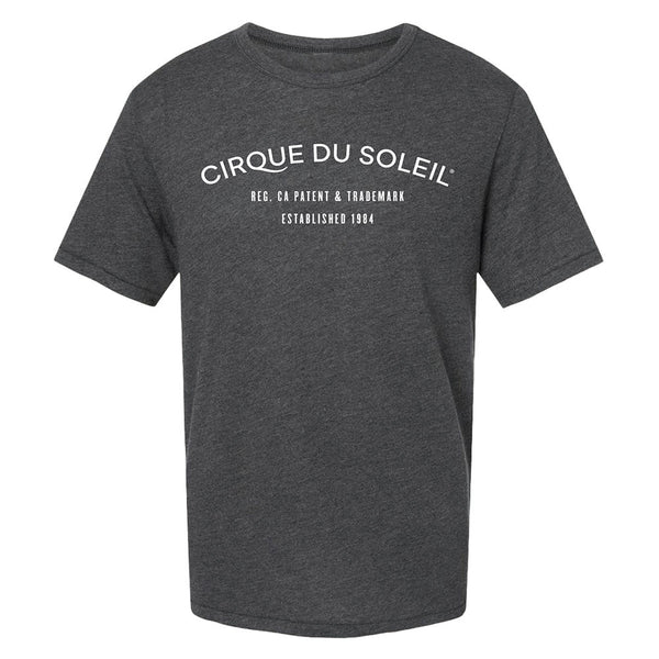 Cirque du Soleil Adult Classic Trademark T-Shirt in Vintage Black - Front View