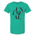 38th Anniversary Unusual T-shirt in Teal - Front View