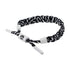 "O" Rastaclat Braided Bracelet in Black and White - Side View