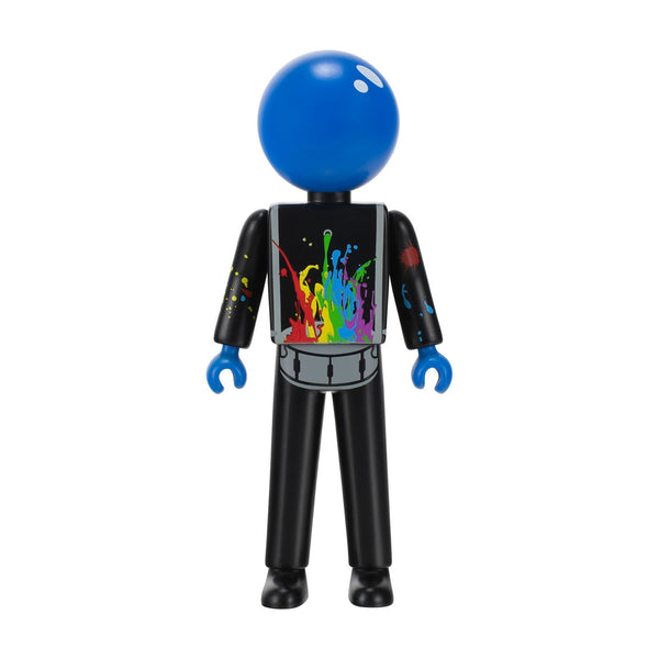Blue Man Group Blue Guy With Paint Figurine in Black and Blue - Front View