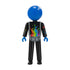 Blue Man Group Blue Guy With Paint Figurine in Black and Blue - Front View