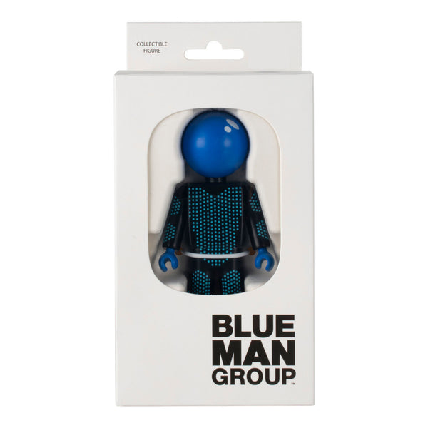 Blue Man Group Blue Guy With Light Up Suit Figurine in Black and Blue - In White Box View