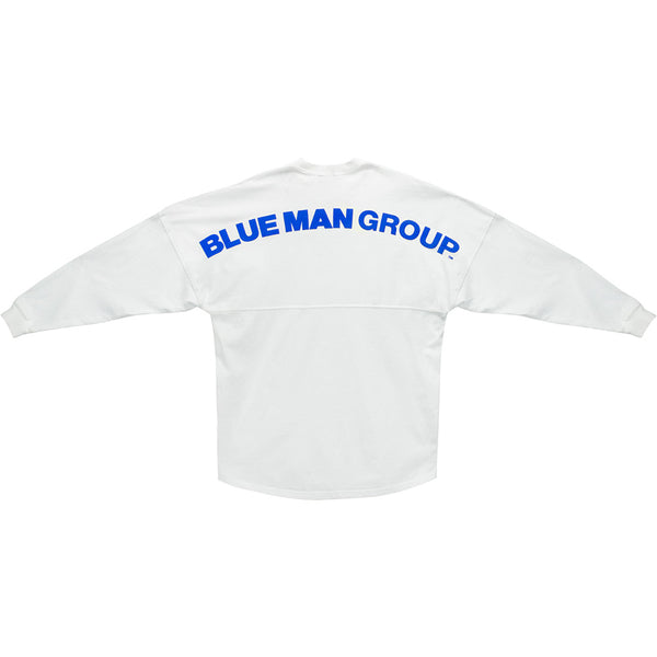 Blue Man Group Oversized White Long-Sleeve Spirit Jersey - Back View