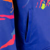 Blue Man Group Adult Sublimated Splatter Explosion Hooded Sweatshirt in Blue - Close Up, Pocket View
