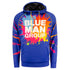 Blue Man Group Adult Sublimated Splatter Explosion Hooded Sweatshirt in Blue - Front View