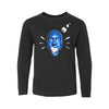 Blue Man Group Youth Marshmellow Toss Long Sleeve T-Shirt in Black - Front View