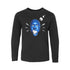 Blue Man Group Youth Marshmellow Toss Long Sleeve T-Shirt in Black - Front View