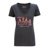 The Beatles LOVE Ladies Grey V-Neck T-Shirt with Pink Foil