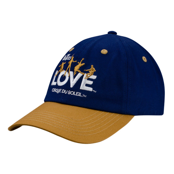 The Beatles LOVE Adult Marquee Logo Hat in Navy/Gold - Left Side View